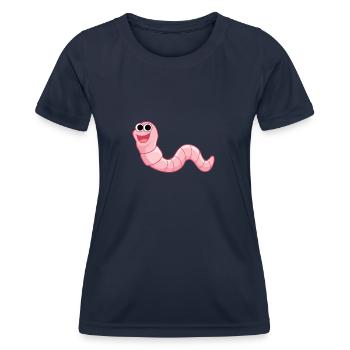 petit ver de terre ver de terre Ver de terre bébé - T-shirt sport Femme - bleu marine - Devant - AI Model Female 172 light (172cm)