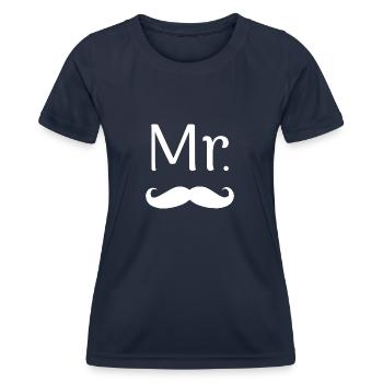 MR. MISTER MANN BART - Frauen Funktions-T-Shirt - Navy - Vorne - AI Model Female 172 light (172cm)