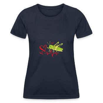 Heuschrecke - Frauen Funktions-T-Shirt - Navy - Vorne - AI Model Female 172 light (172cm)