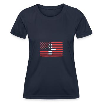 Suisse Suisse Suisse Allemande - T-shirt sport Femme - bleu marine - Devant - AI Model Female 172 light (172cm)
