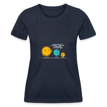 Univers du système solaire - T-shirt sport Femme - bleu marine - Devant - AI Model Female 172 light (172cm)