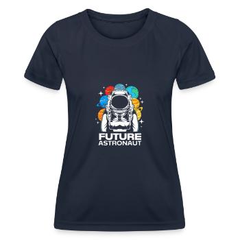 Univers Système Solaire - T-shirt sport Femme - bleu marine - Devant - AI Model Female 172 light (172cm)