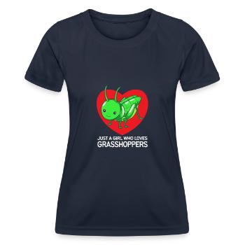 Heuschrecke - Frauen Funktions-T-Shirt - Navy - Vorne - AI Model Female 172 light (172cm)