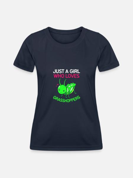 Grashüpfer Heuschrecke - Frauen Funktions-T-Shirt - Navy
