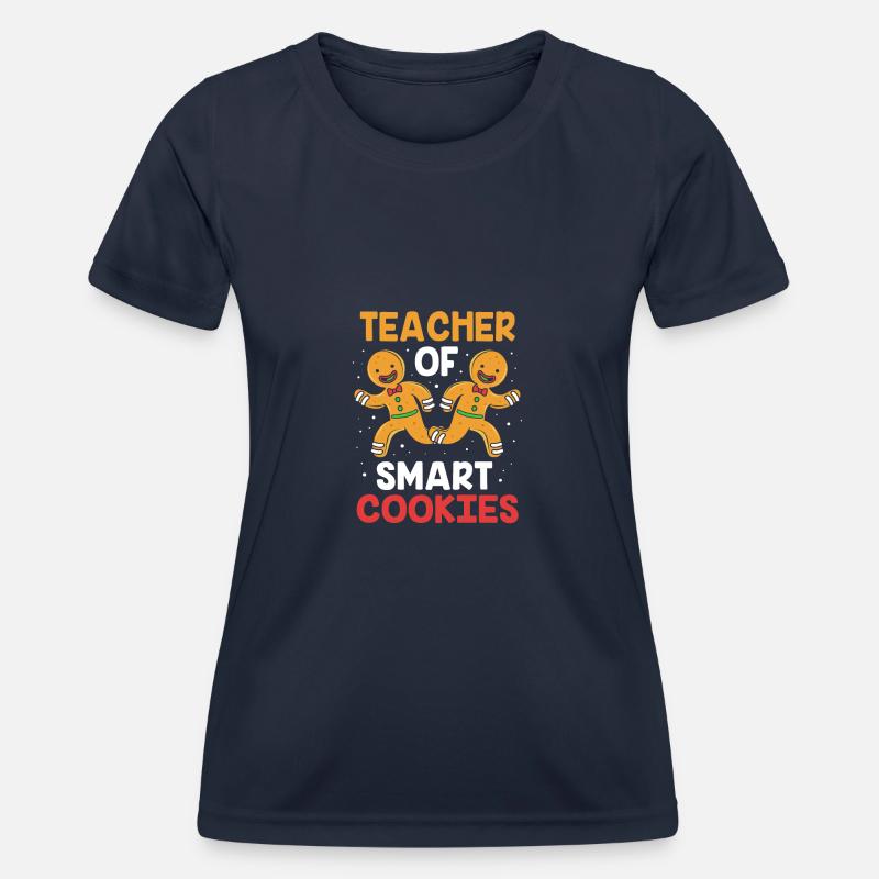 Gingerbread Man Gingerbread Heart Gingerbread Snacking - Women's Functional T-Shirt - navy