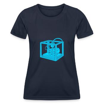 3D Druck Drucken Prototyp - Frauen Funktions-T-Shirt - Navy - Vorne - AI Model Female 172 light (172cm)