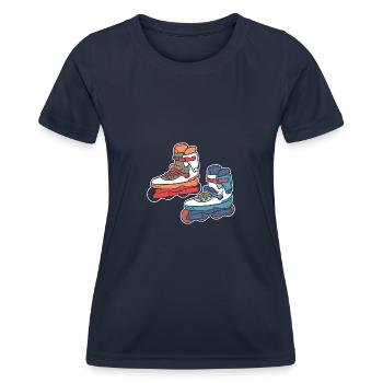 Roller Skating Roller Skates Inline Skates - Women's Functional T-Shirt - navy - Front - AI Model Female 172 light (172cm)