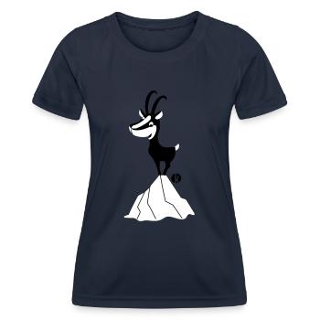 Gemse - Frauen Funktions-T-Shirt - Navy - Vorne - AI Model Female 172 light (172cm)