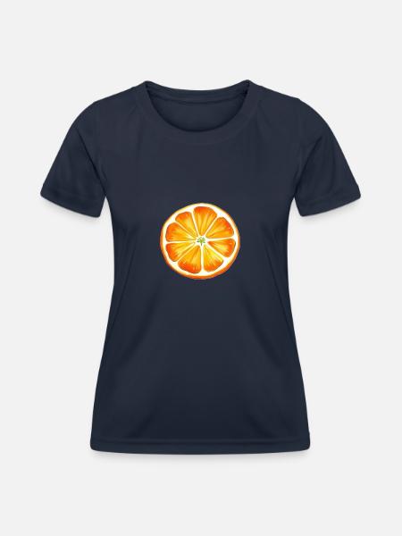 Orange lackiert - Frauen Funktions-T-Shirt - Navy