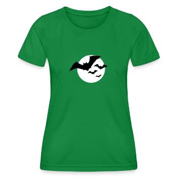 Halloween bat swarm 1c - Women's Functional T-Shirt - kelly green - Front - AI Model Female 172 dark (172cm)