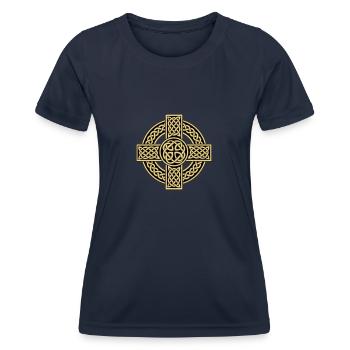 Celtic cross - T-shirt sport Femme - bleu marine - Devant - AI Model Female 172 light (172cm)