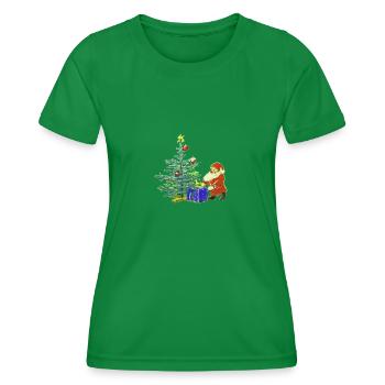 Santa Claus - Women's Functional T-Shirt - kelly green - Front - AI Model Female 172 dark (172cm)