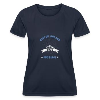 Südtirol Bozen Italien Urlaub 2025 Winter Ski Idee - Frauen Funktions-T-Shirt - Navy - Vorne - AI Model Female 172 light (172cm)