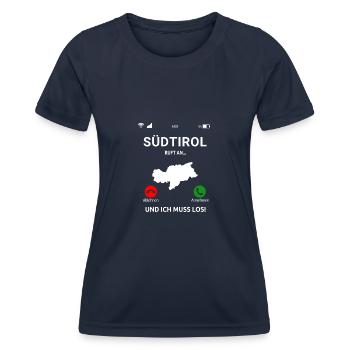 Südtirol Bozen Italien Urlaub Winter Ski Idee - Frauen Funktions-T-Shirt - Navy - Vorne - AI Model Female 172 light (172cm)