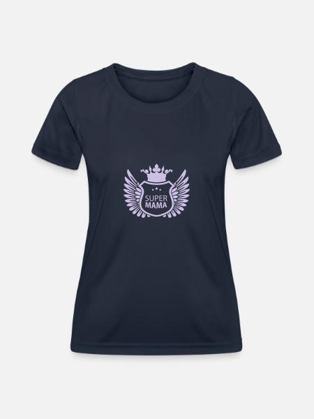 Supermama - Frauen Funktions-T-Shirt - Navy
