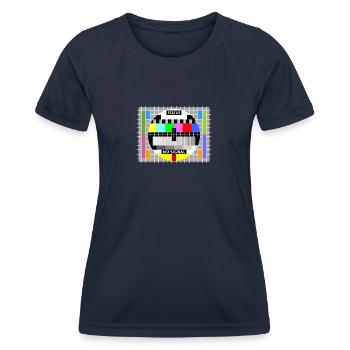 Image test card status no signal screen Display - T-shirt sport Femme - bleu marine - Devant - AI Model Female 172 light (172cm)