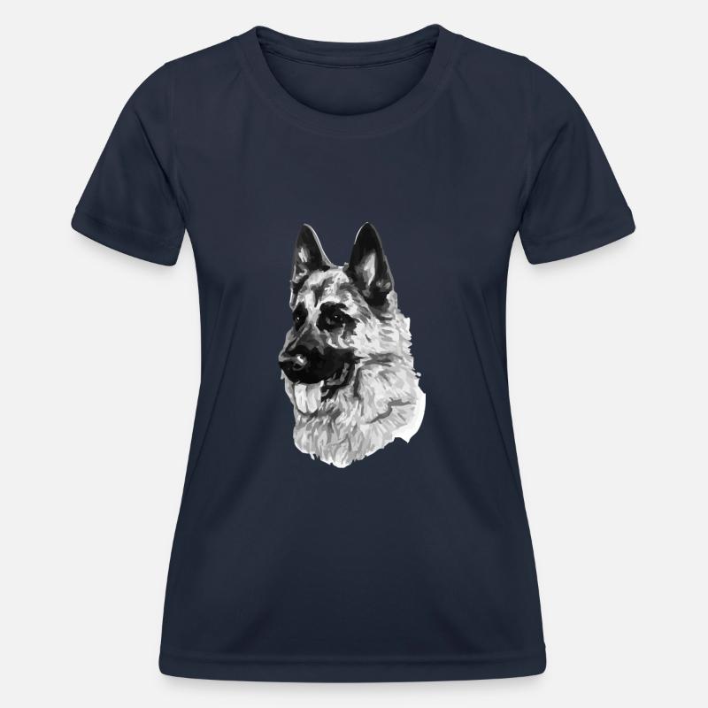 GERMAN SHEPHERD T-SHIRT - Women's Functional T-Shirt - navy
