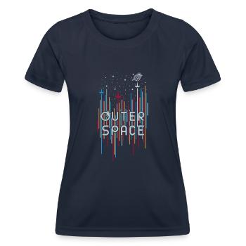 Outer Space 01 - Women's Functional T-Shirt - navy - Front - AI Model Female 172 light (172cm)