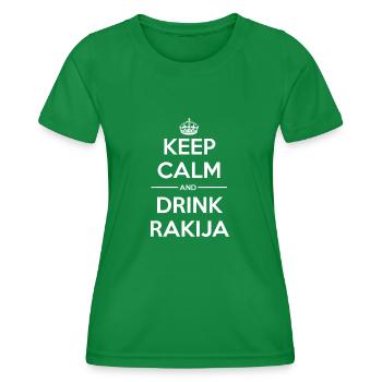 Drinks Keep calm Rakija - Frauen Funktions-T-Shirt - Kelly Green - Vorne - AI Model Female 172 dark (172cm)