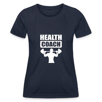 Fitness Fitnesstrainer Fitnessstudio - Frauen Funktions-T-Shirt - Navy - Vorne - AI Model Female 172 light (172cm)