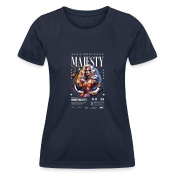 Bewaffnete Majestät - LGBTQ+ Stolz - Frauen Funktions-T-Shirt - Navy - Vorne - AI Model Female 172 light (172cm)