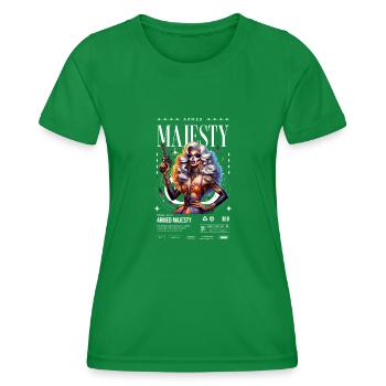 Bewaffnete Majestät - LGBTQ+ Stolz - Frauen Funktions-T-Shirt - Kelly Green - Vorne - AI Model Female 172 dark (172cm)