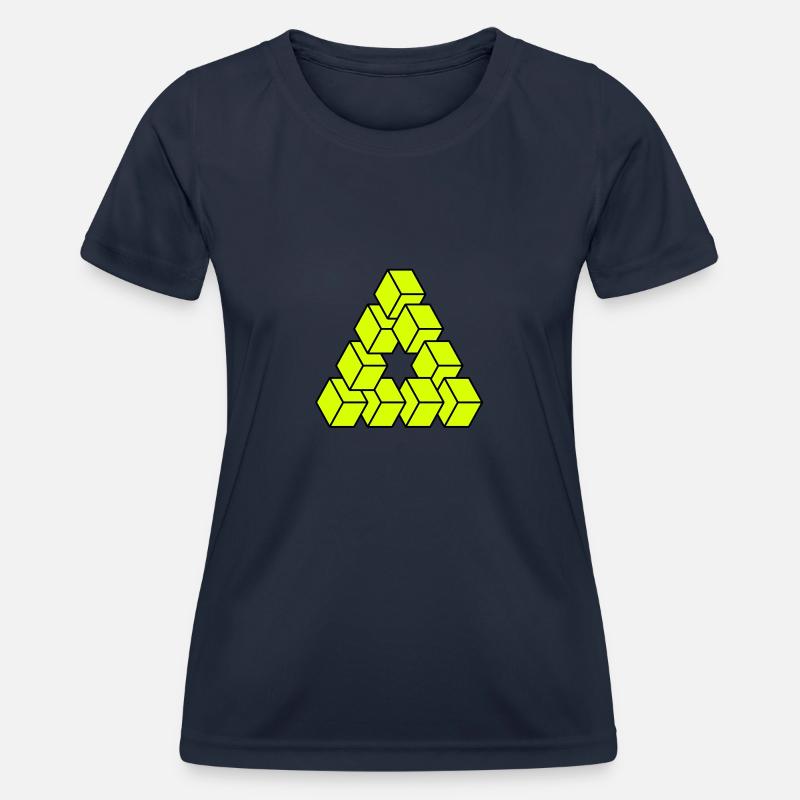 Optical illusion - Impossible figure - Women's Functional T-Shirt - navy