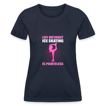 Patinage sur glace Patinage sur glace Patinage sur glace - T-shirt sport Femme - bleu marine - Devant - AI Model Female 172 light (172cm)