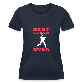 Softball Softball-Spieler Coach - Frauen Funktions-T-Shirt - Navy - Vorne - AI Model Female 172 light (172cm)