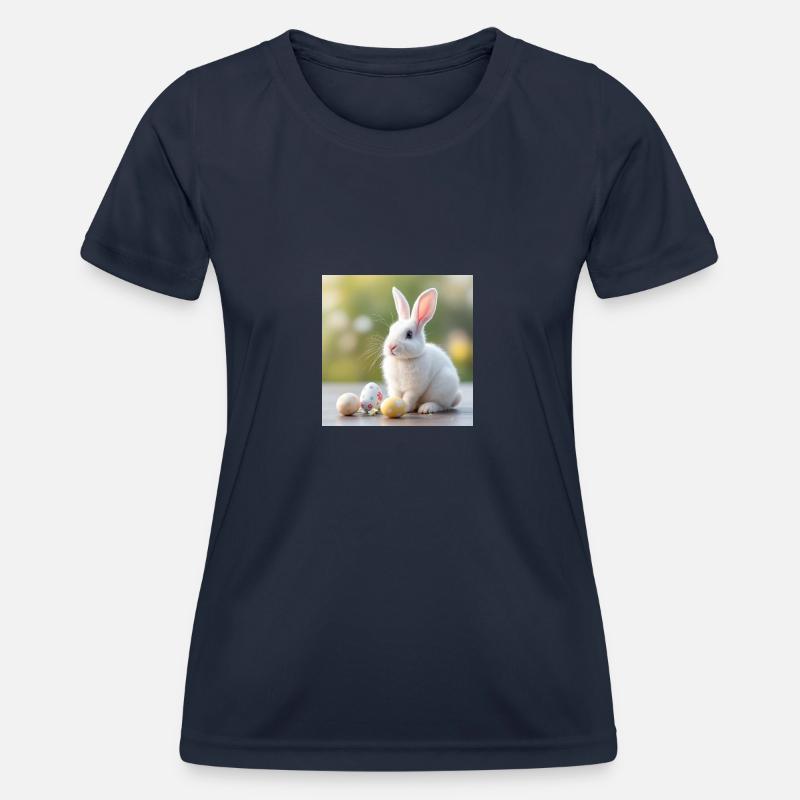 White Hare Easter - Women's Functional T-Shirt - navy