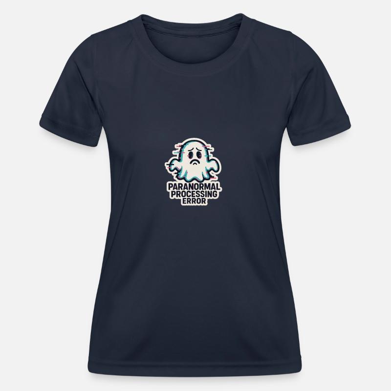 Paranormal Processing Error - Glitchy Ghost - Women's Functional T-Shirt - navy