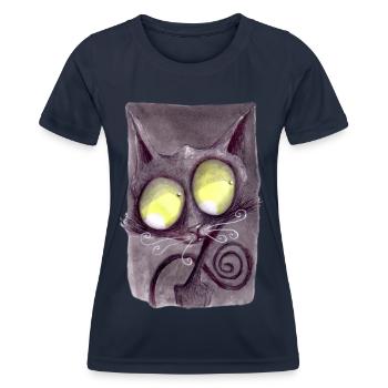 Serial Cat 19 - T-shirt sport Femme - bleu marine - Devant - AI Model Female 172 light (172cm)