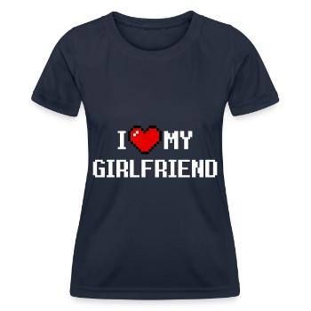 I Love My Gamer Girl Girlfriend Zocken Pc Zocker - Frauen Funktions-T-Shirt - Navy - Vorne - AI Model Female 172 light (172cm)