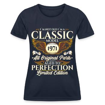 Vintage 1971 Geburtstag Jahrgang Geschenk Herren - Frauen Funktions-T-Shirt - Navy - Vorne - AI Model Female 172 light (172cm)