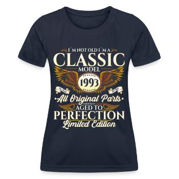 Vintage 1993 29ème anniversaire vintage 93 cadeau - T-shirt sport Femme - bleu marine - Devant - AI Model Female 172 light (172cm)