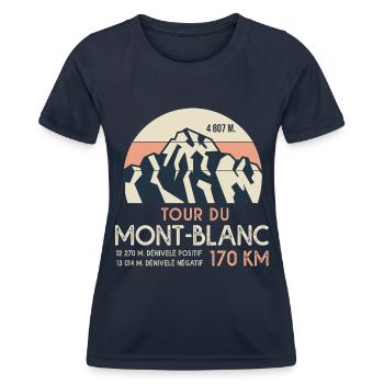 Randonnée Mont Blanc Sport Randonné rando - T-shirt sport Femme - bleu marine - Devant - AI Model Female 172 light (172cm)