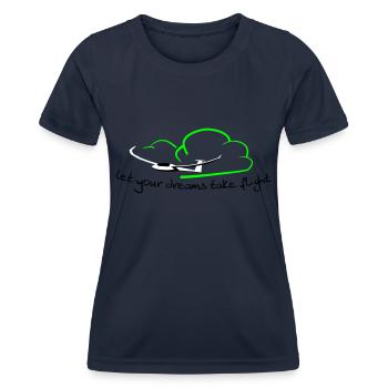 Glider Gliding Gliding Gliding Glider - Women's Functional T-Shirt - navy - Front - AI Model Female 172 light (172cm)