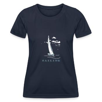 Voilier,Mer,cadeau,cool,trend - T-shirt sport Femme - bleu marine - Devant - AI Model Female 172 light (172cm)