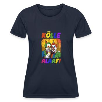 Karneval Kölle Alaaf Eskaliert Singen Tanzen Köln - Frauen Funktions-T-Shirt - Navy - Vorne - AI Model Female 172 light (172cm)
