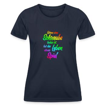 Wenn eine Schraube locker ist, ... - Frauen Funktions-T-Shirt - Navy - Vorne - AI Model Female 172 light (172cm)