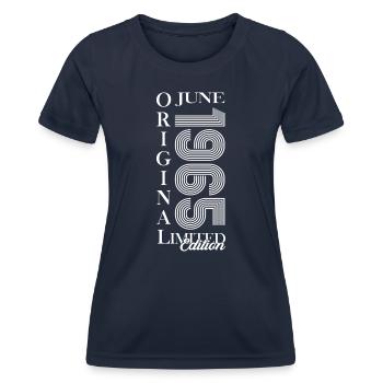 Original Juni 1965 Jahrgang 1965 Geburtstag 1965 - Frauen Funktions-T-Shirt - Navy - Vorne - AI Model Female 172 light (172cm)