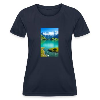Lac - T-shirt sport Femme - bleu marine - Devant - AI Model Female 172 light (172cm)