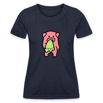 Pig sad / sick 3 - Women's Functional T-Shirt - navy - Front - AI Model Female 172 light (172cm)