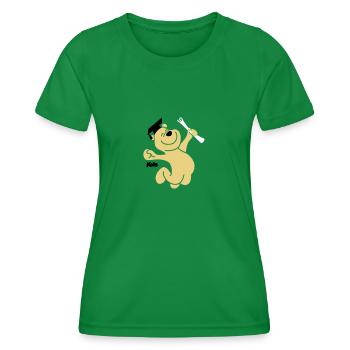 diploma bear (3f) - Women's Functional T-Shirt - kelly green - Front - AI Model Female 172 dark (172cm)