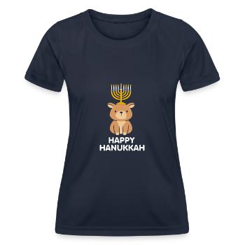 Hanoucca - T-shirt sport Femme - bleu marine - Devant - AI Model Female 172 light (172cm)