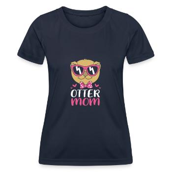 Otter - Frauen Funktions-T-Shirt - Navy - Vorne - AI Model Female 172 light (172cm)