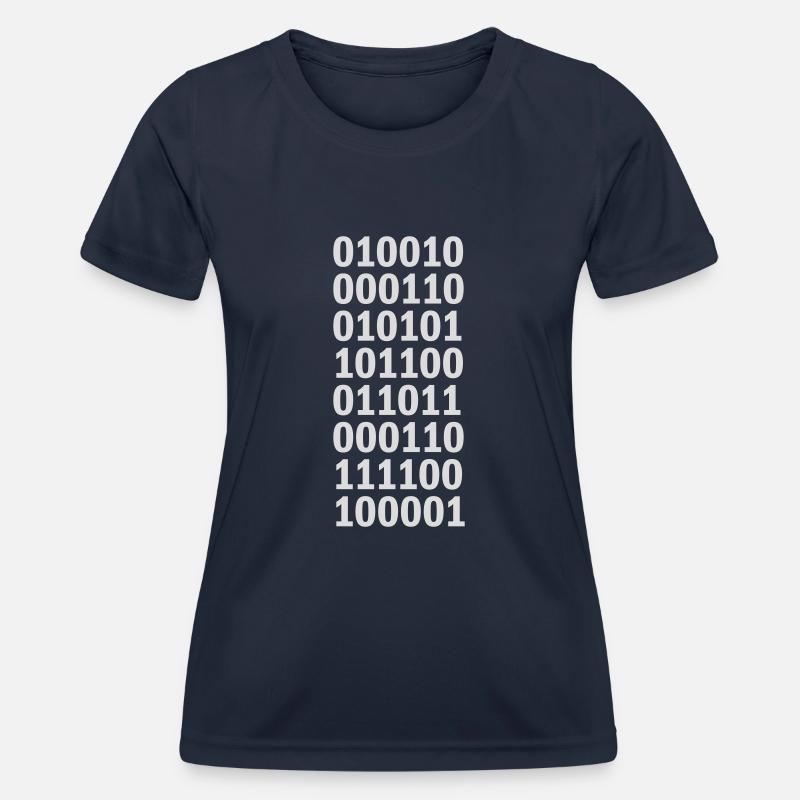 Binär Code Programm Sprache - Frauen Funktions-T-Shirt - Navy