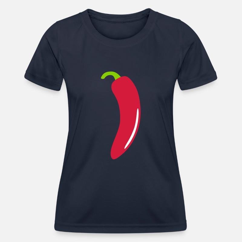 Red Chilli Pepper - Women's Functional T-Shirt - navy