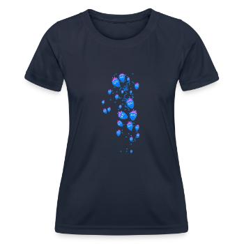Fraises Fraise, Fraise, Motif, Cœurs, Bleu - T-shirt sport Femme - bleu marine - Devant - AI Model Female 172 light (172cm)