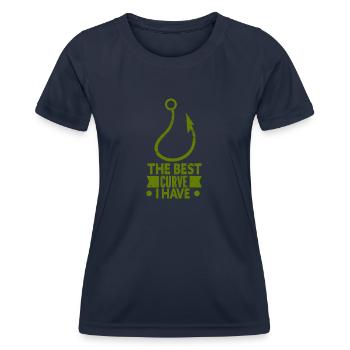 Angler Angelhaken Angelrute Sportfischer - Frauen Funktions-T-Shirt - Navy - Vorne - AI Model Female 172 light (172cm)